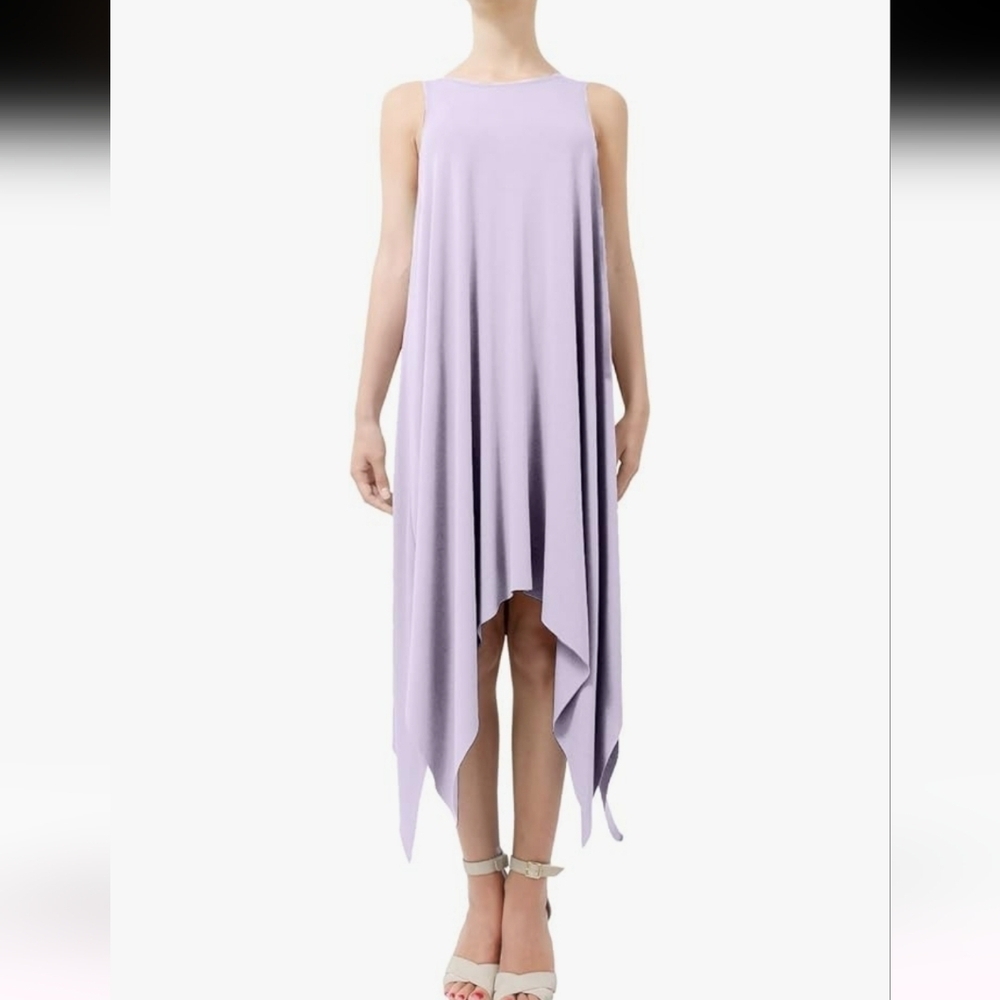 💚5/$25 Lilyful Lavender Light Weight Sleeveless Midi Handkerchief Dress Small